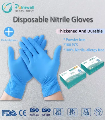 Top quality disposable blue nitrile glove