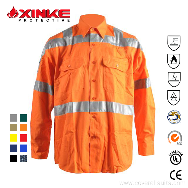 Cotton Material Long Sleeve Fire Retardant Shirts