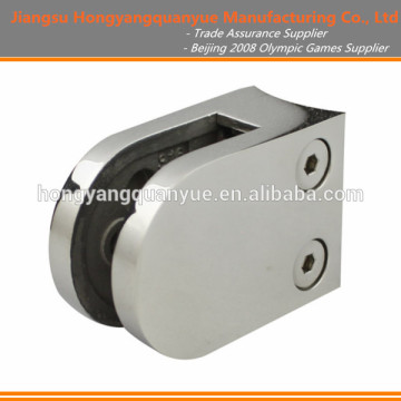MEDIUM D CLAMP - 10 OR 12MM GLASS - ROUND BACK - MIRROR [MIRROR 316 STAINLESS]