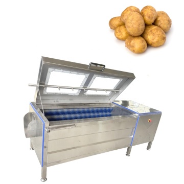 Automatic Potato Washing and Peeling Machine 304 Stainless Steel Food Grade Brush
