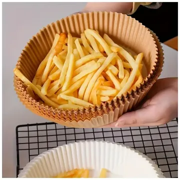 100PCS Air Fryer Paper Liners - Non-stick, Oil Resistant, 8 Inch Round Disposable Parchment Paper