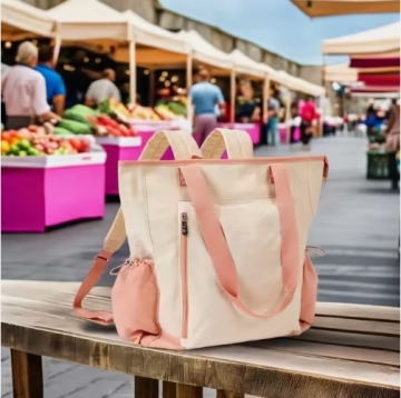 Women's Trendy Adjustable Strap Tote Bag with Custom Logo USB Port and Multi-Pockets