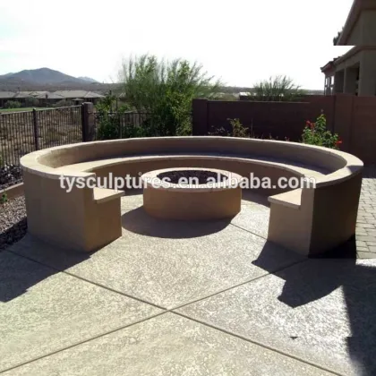 Outdoor garden stone chair and table