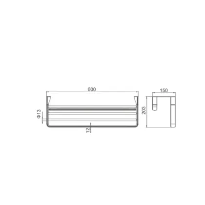 Flow Towel Rack with Towel Rail