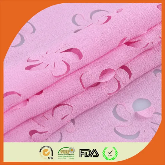 Dye laser cut china chiffon