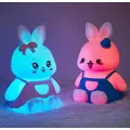 Linda luz nocturna en forma de conejo - decoración de guardería de silicona suave