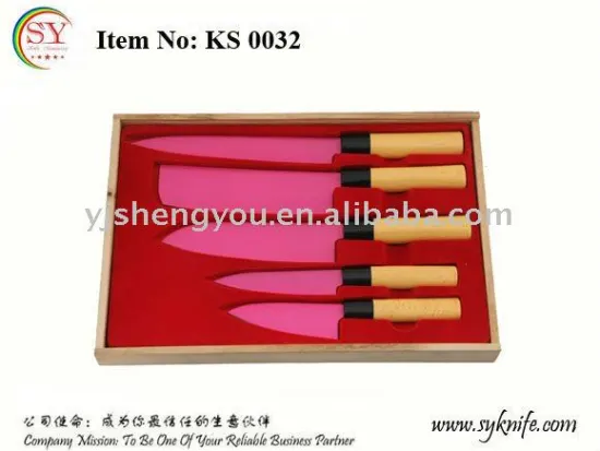 colored knife block set