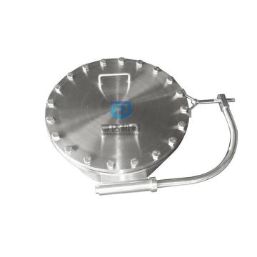 Stainless Steel/Carbon Steel Round Flange Manhole with Davit - Factory Price