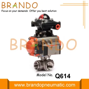 Pneumatic Actuator 3 Way Ball Valve Stainless Steel
