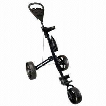3-wheel Golf Hand Trolley with Adjustable Handle Angle and Removeable Water Bottle
