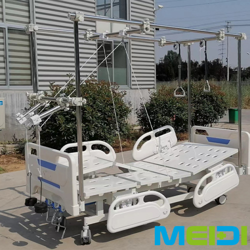 Manual Orthopedic Traction Bed, Ideal for Rehabilitation, with Four Small Guardrails