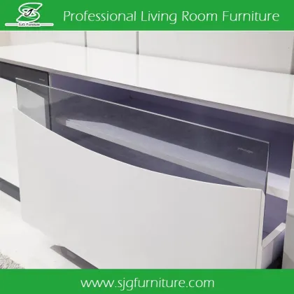 S Shape TV Cabinet Tempered Glass TV Stand Modern