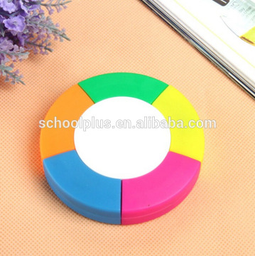 Round shape multicolor highlighter promotional cheap pen
