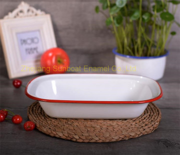 ST-P024 18*13*4cm dimension enamel butter dish