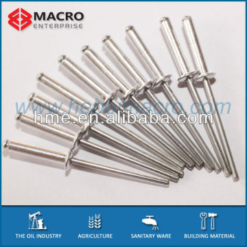Open type Rivet body & mandrel both Aluminum blind rivet