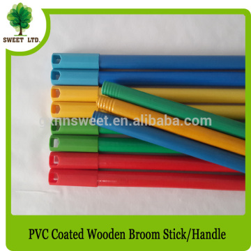 OEM cleaning floor mop handle PVC coated wooden broom stick brush handle