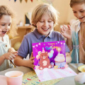 Biglietto d'auguri musicale popup personalizzato per buon compleanno con orso