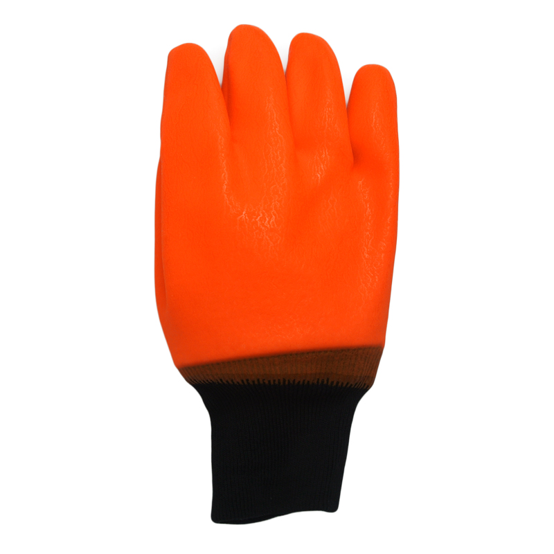 蛍光オレンジ.Sandy Finish PVC Glove.