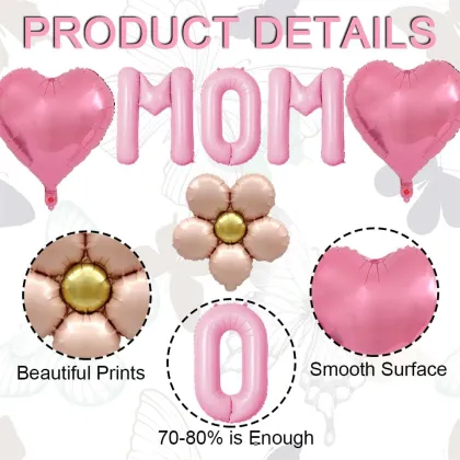 Pink daisy Mother's Day aluminum foil balloons