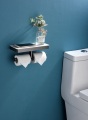Pemegang gulung kertas tandas gunmetal dengan rak