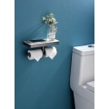 Gunmetal Toilet Paper Roll Holder With Shelf