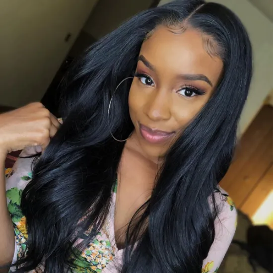Wholesale OEM Brazilian150% Density Wig Virgin Straight Body Wave Human Hair Frontal Wig 6x6 Lace Front Closure Wig