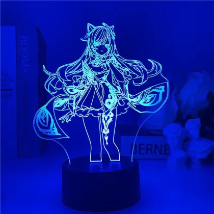 Customizable 3D Lamps with Characters from Genshin Impact: Ganyu, Hu Tao, Raiden Shogun, Xiao, and Venti - RGB Color Lights