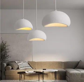 Wabi Sabi 50cm Dome White Concrete Bird's Nest Pendant Light E26 E27