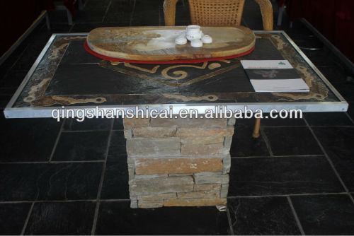 classicOf primitive simplicity water-jet natural slate stone desk