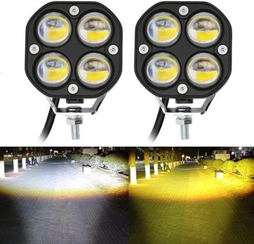 40w 3 นิ้วสี Dual LED POD ไฟ - อำพัน/สีเหลืองและสีขาวขับรถและไฟตัดหมอกออฟโร้ด
