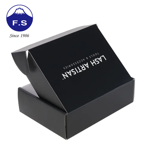 Food Paper Box Luxury Corrugated Matt Paper Black Kraft Cardboard Box Factory