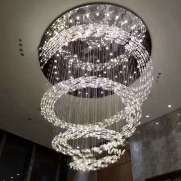 Custom Iron Glass Chandelier for Luxury Villa Living Rooms