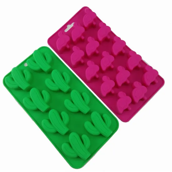Wholesale Hot Sale Heat-Resistance Silicone Chocolate Bar Moulds - Coconut Palm and Flamingo Shapes