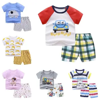 High Quality Kids Summer Short Sleeve Cotton T-Shirt Clothing Set for Boys and Girls