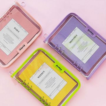 Custom Zippered Color Edge Stitching Planner Notebook Bundle