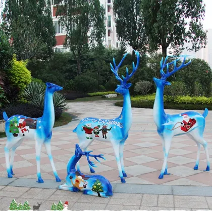 Outdoor resin deer statues fiberglass deer christmas ornaments for sale