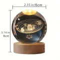 Planeta Star Crystal Bola LED Base de madera Luz nocturna