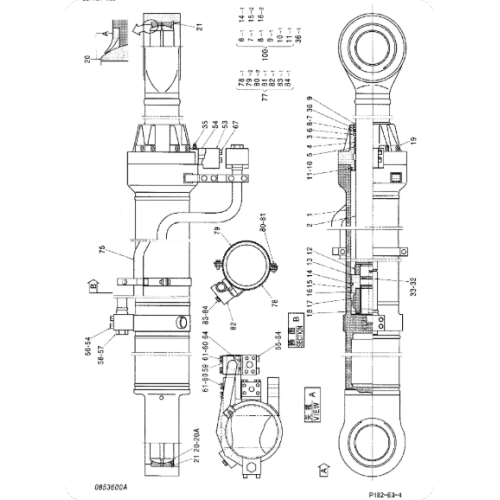 Excavator EX1800 Dipper Cylinder 4483219