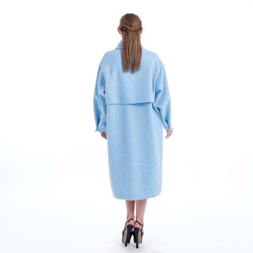 Cappotto in cachemire blu moda