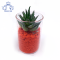 Mini mesa de mesa de plantas suculentas artificiais em vaso de vidro