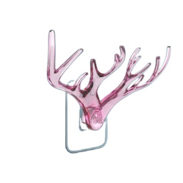 12-Branch Antler Shaped Self-Adhesive ABS Plastic Wall Hooks