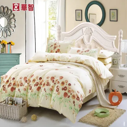 Polyester Bedding set with two pillow shams, Cheap printed bedding sets