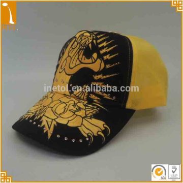 Chinese culture tiger embroidery 5 panel mesh trucker caps
