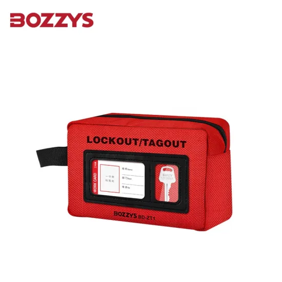 BOZZYS Red LOTO Safety Lockout Bag/Pouch with Transparent Window