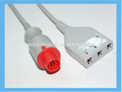 BIONET compatible LL type fission 3-lead ECG cable for patient monitor