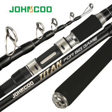 JOHNCOO Big Game 2.4M-2.7M Super Hard Pike Catfish Carbon Telescopic Fishing Rod