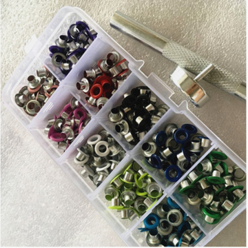 300pcs/box 4mm Eyelet Random Mixed 10 Color Metal eyelets for Scrapbooking DIY embelishment garment clothes+Eyelets Tool