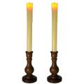 Rustic Vintage Wooden Taper Candle Holders