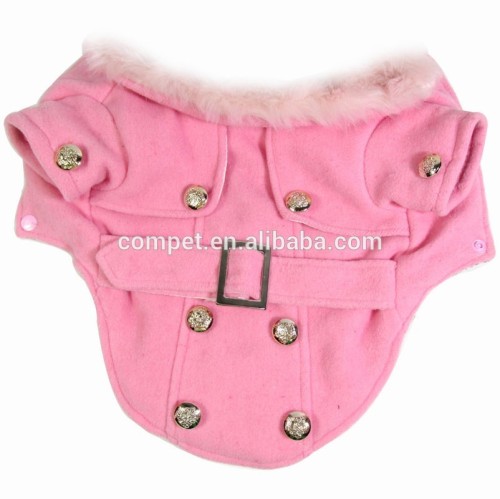 Dog Garment Light Pink European Style Dog Woolen Jacket