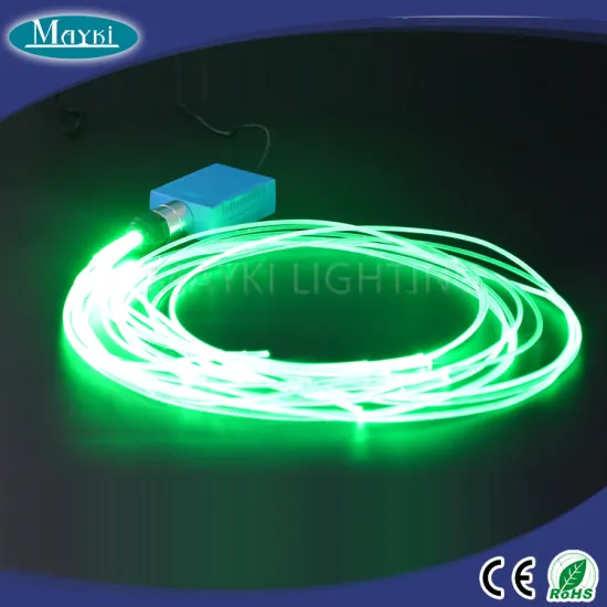 Car LED interior light atmosphere decoration with RGB color fiber projector and end lit cable
